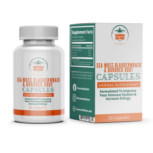 Sea Moss, Bladderwrack & Burdock Root Capsules