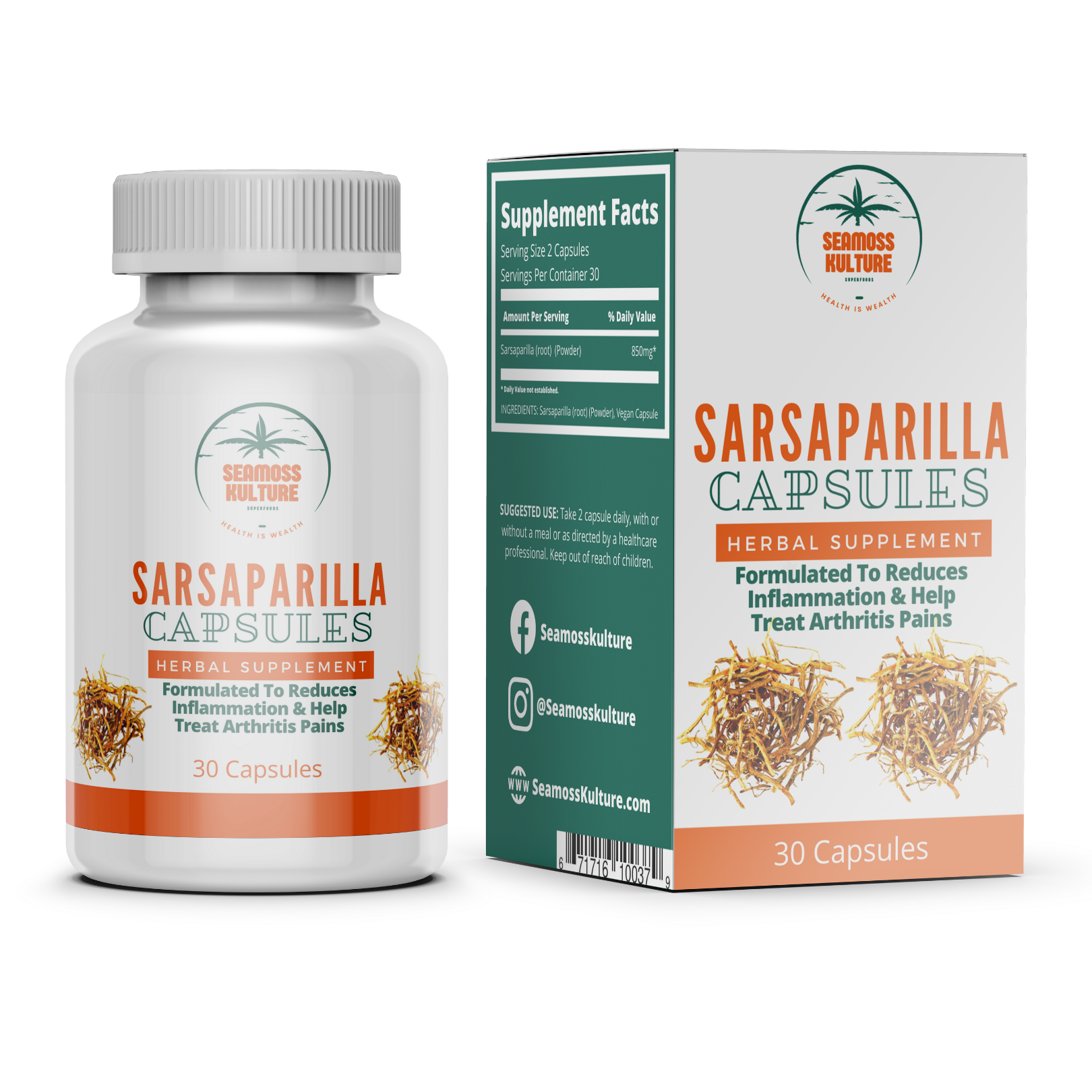 Sarsaparilla Root 120 Capsuls