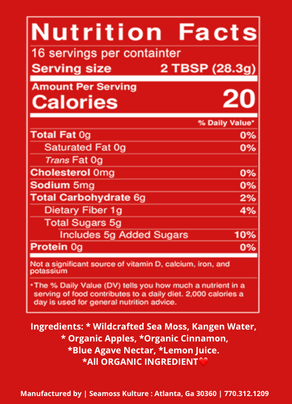 Premium Apple Cinnamon Sea Moss Gel