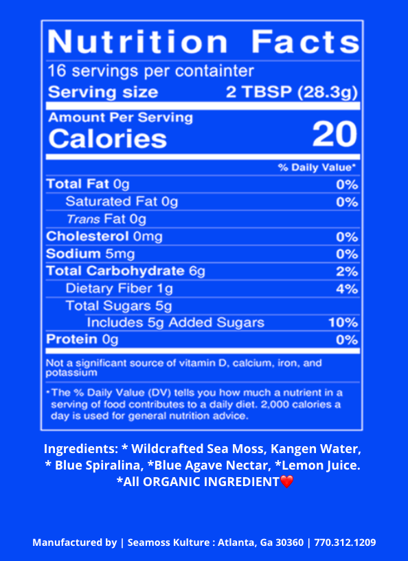 Premium Blue Spirulina Sea Moss Gel