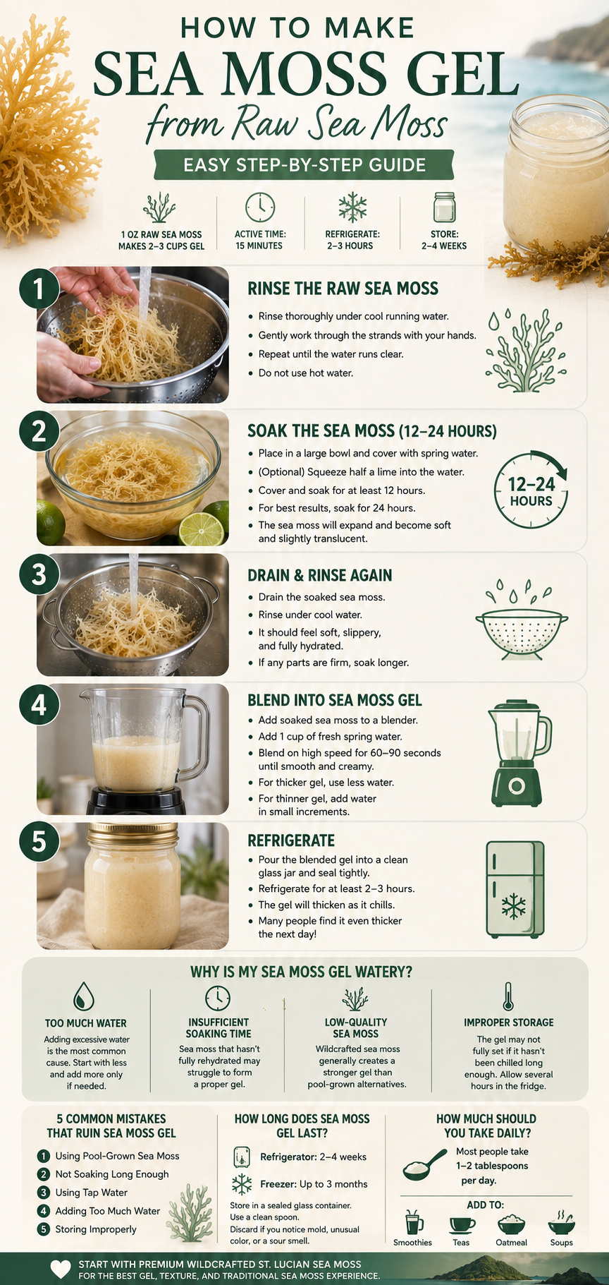 How to Make Sea Moss Gel from Raw Sea Moss (Easy Recipe + Common Mistakes to Avoid)