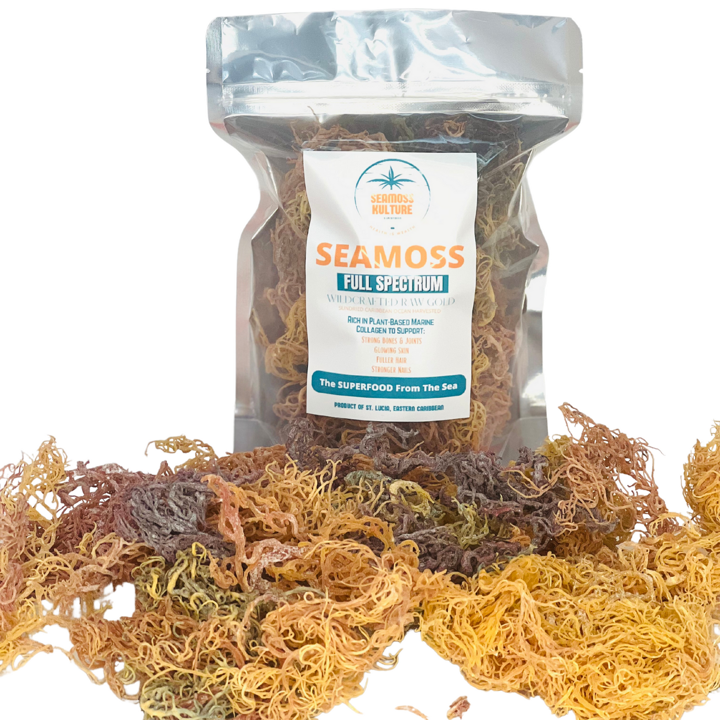 Premium Full Spectrum St. Lucian Wildcrafted Raw Sun dried Sea Moss (Irish Sea Moss)