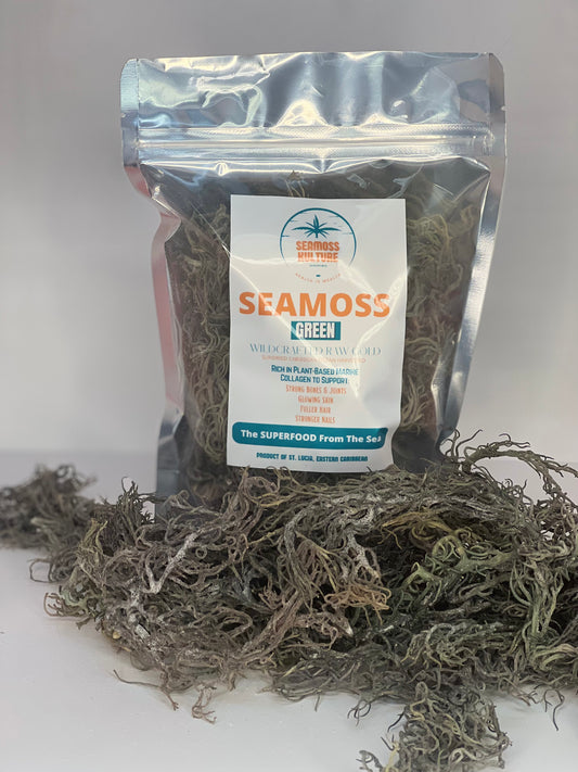 Premium Green Wildcrafted Raw Sun dried Sea Moss